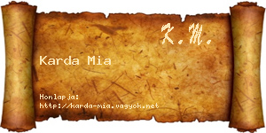 Karda Mia névjegykártya